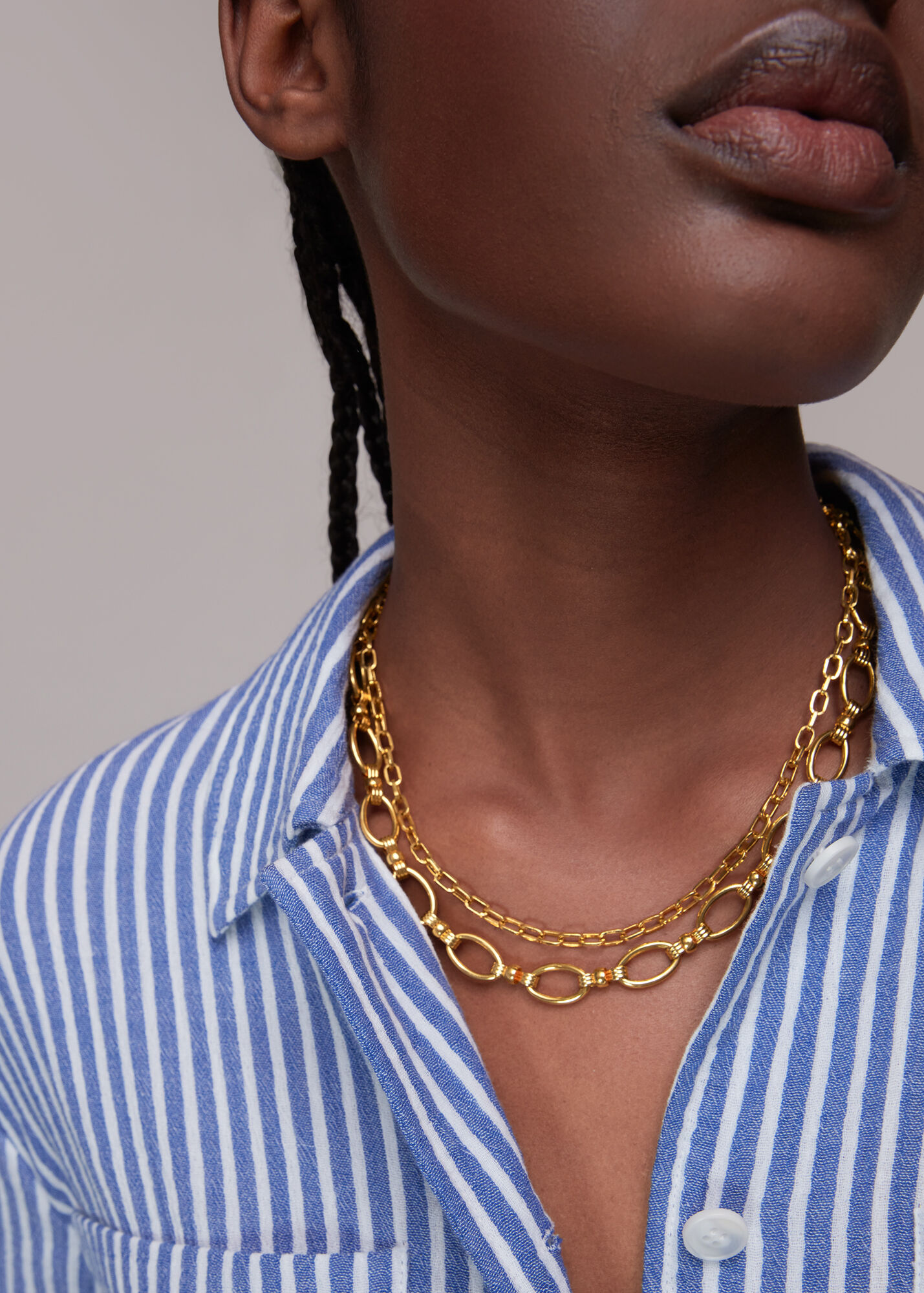 Gold/Multi Oval Chain Necklace WHISTLES