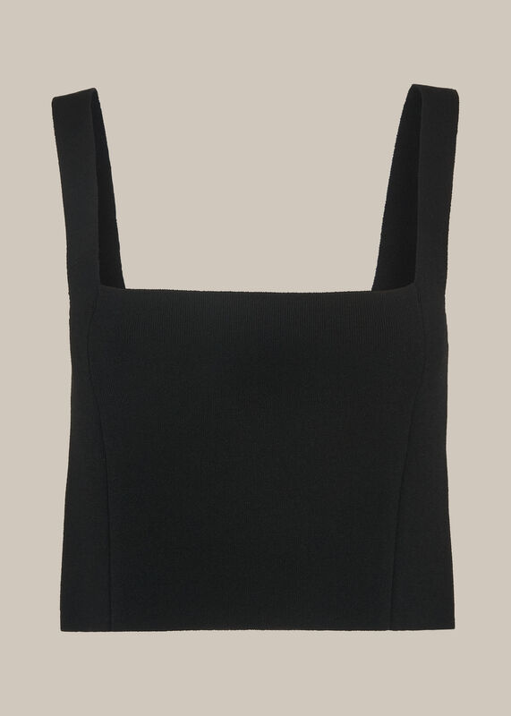Square Neck Knit Crop Top