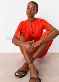 Petite Linen Button Jumpsuit