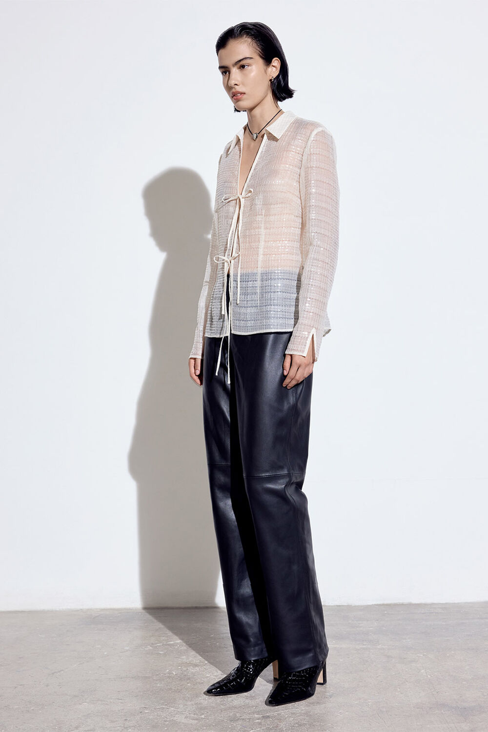 Sequin Tie Front Top