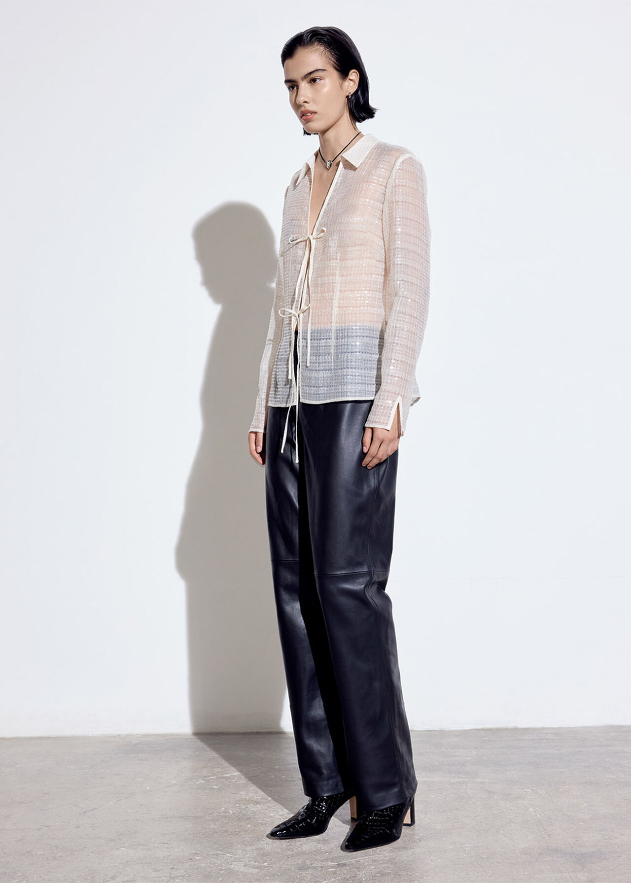 Sequin Tie Front Top