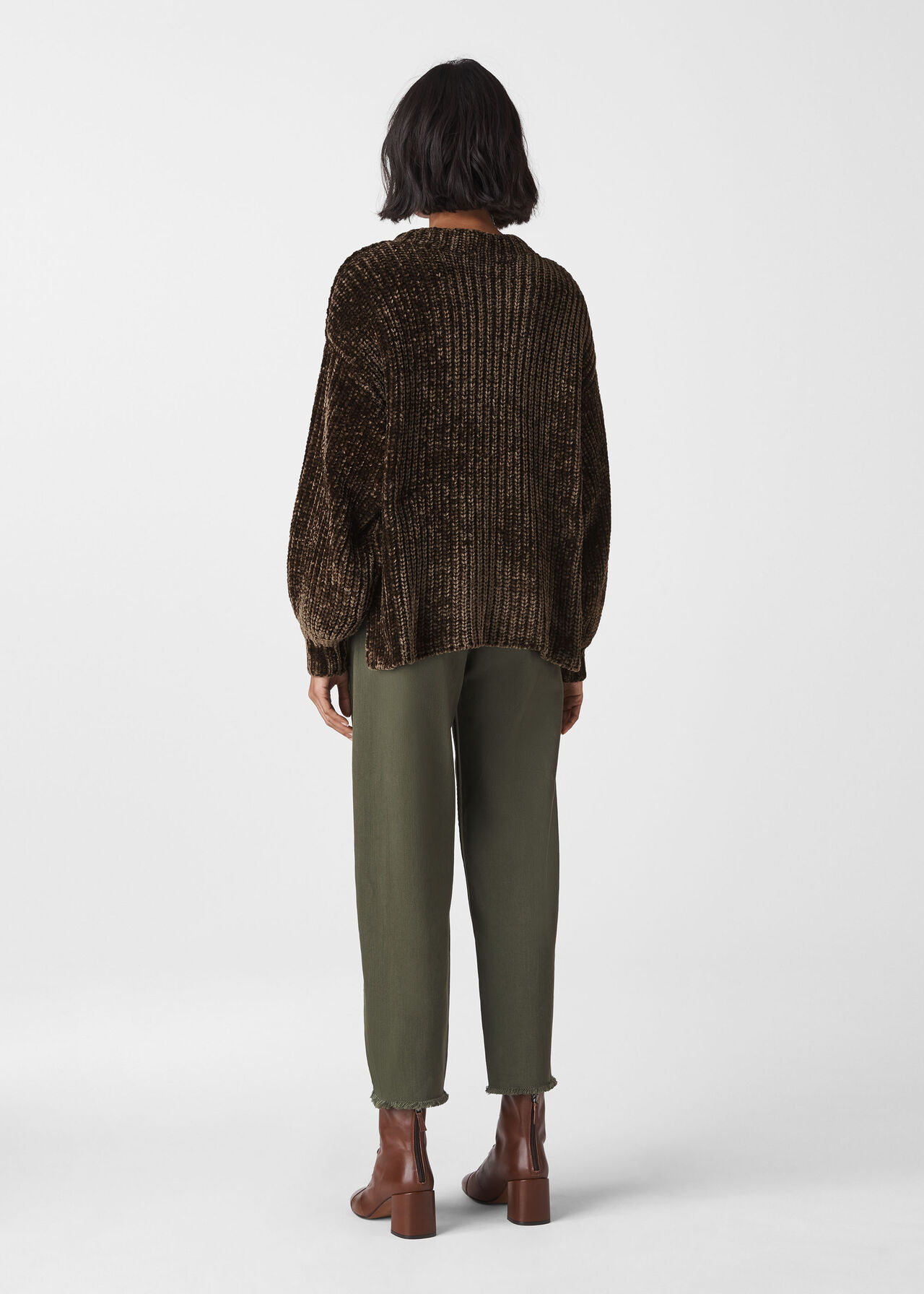 Chenille Full Sleeve Sweater Khaki