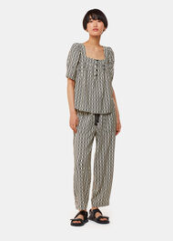 Link Check Square Neck Top