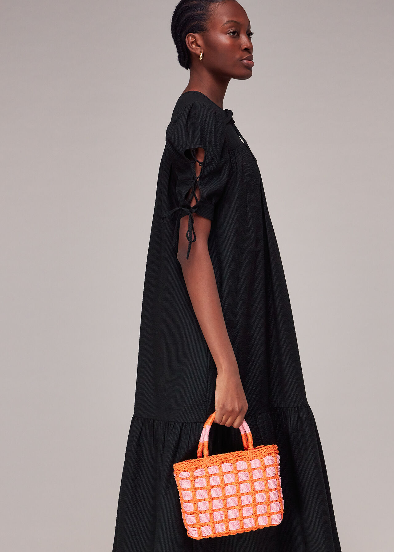 Elsie Seersucker Trapeze Dress