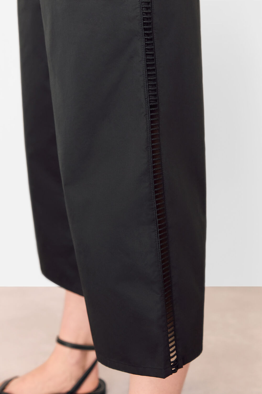 Black Broderie Poplin Jumpsuit