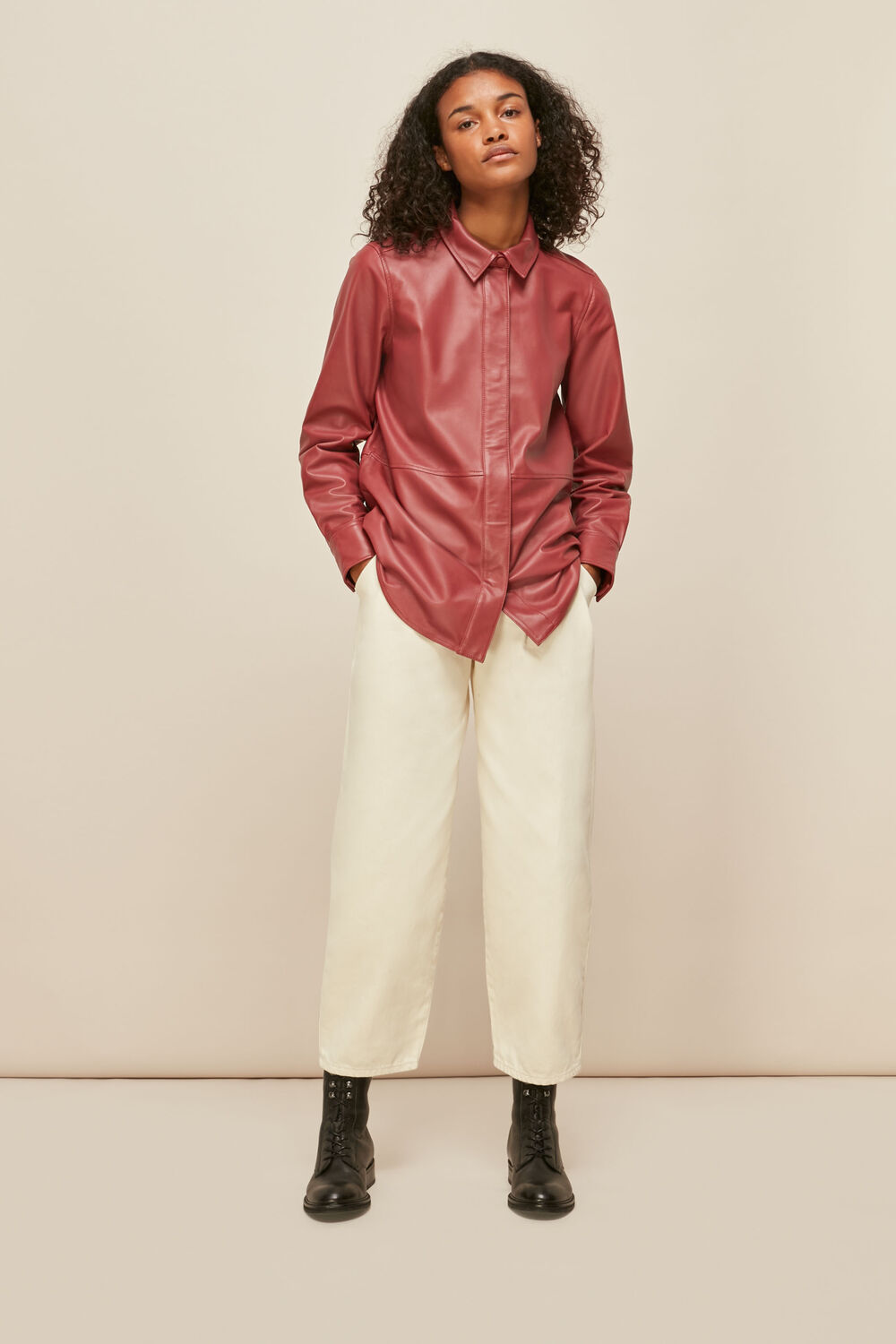 Leather Panelled Shirt