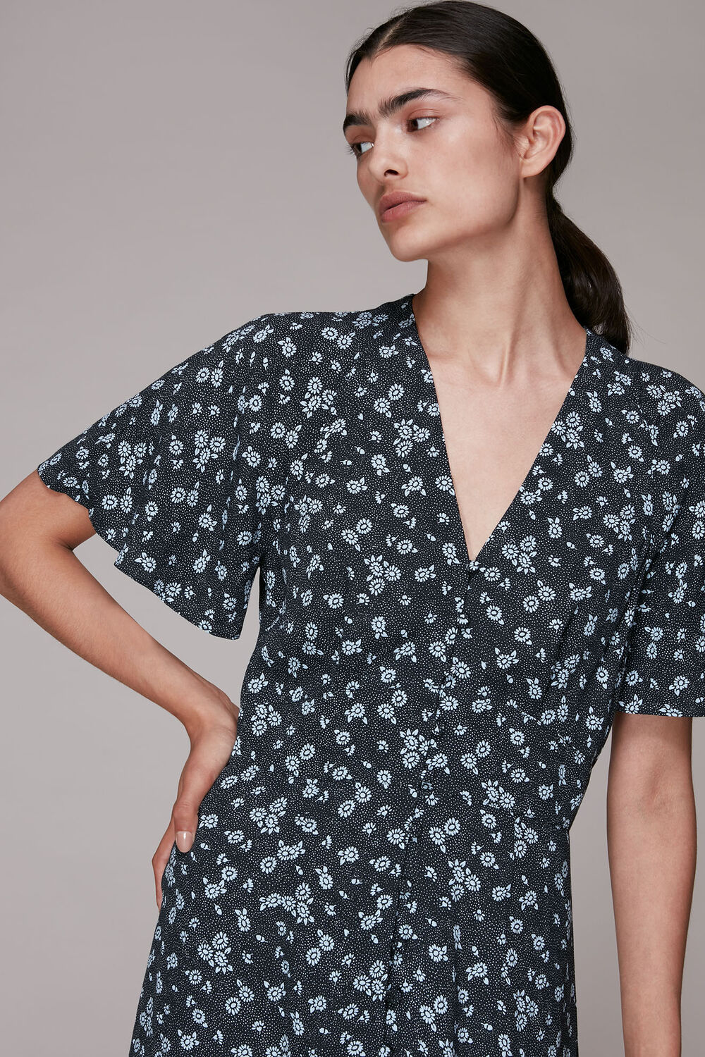 Daisy Spot Print Midi Dress