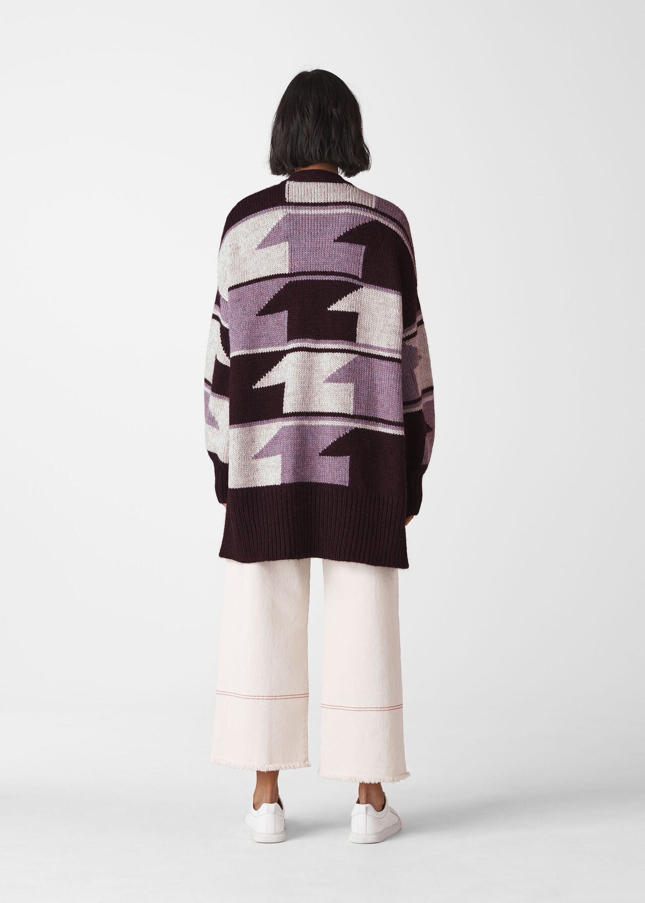 Intarsia Wrap Cardigan Multicolour