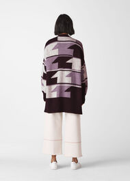Intarsia Wrap Cardigan Multicolour