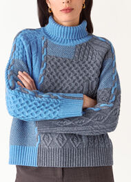 Patchwork Cable Knit Sweater