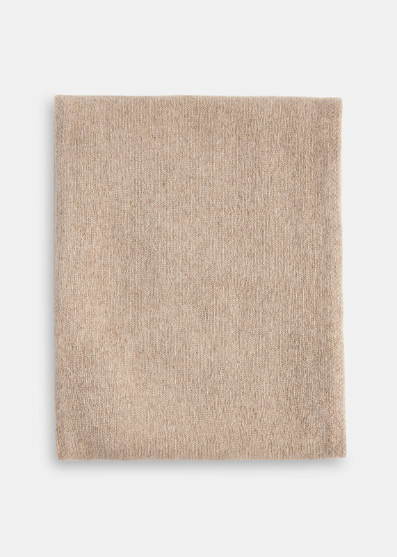 Taupe Cashmere Wool Blend Scarf