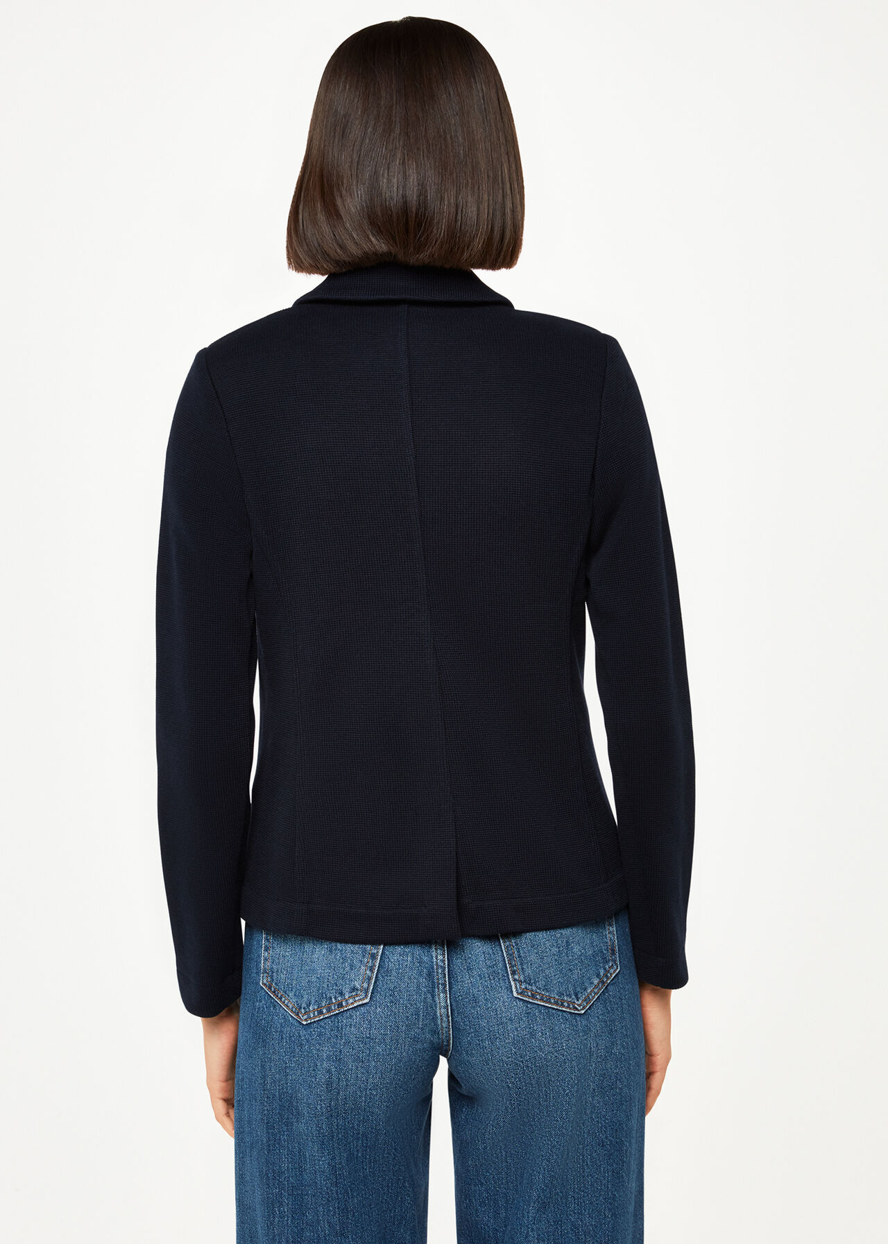 Slim Jersey Jacket Navy