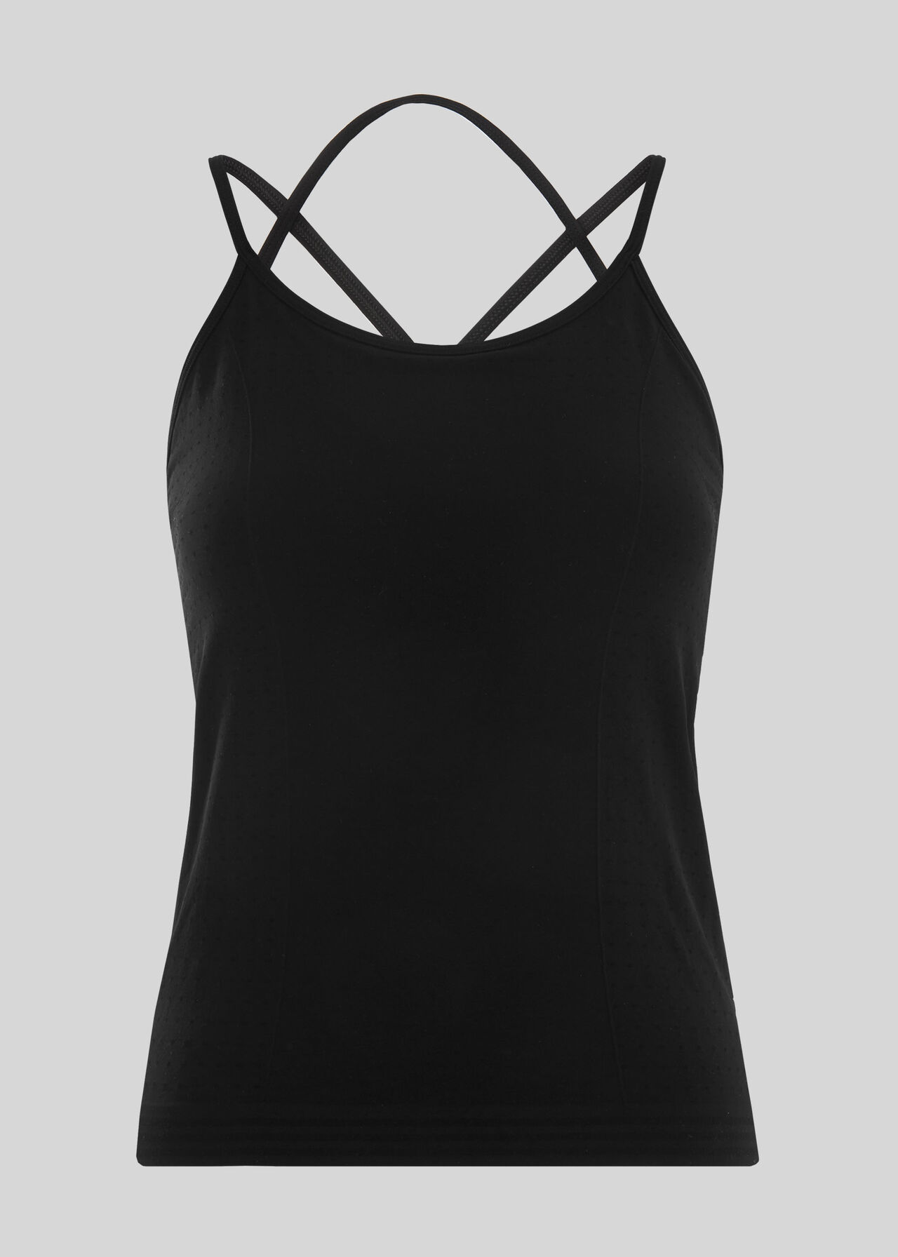 Longline Halter Sports Top Black