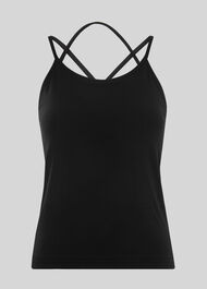 Longline Halter Sports Top Black