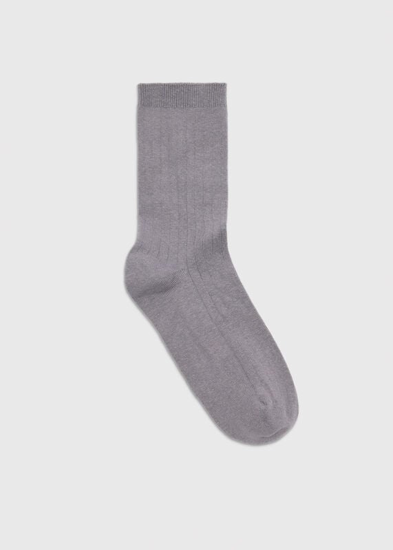 Grey Classic Ribbed Socks