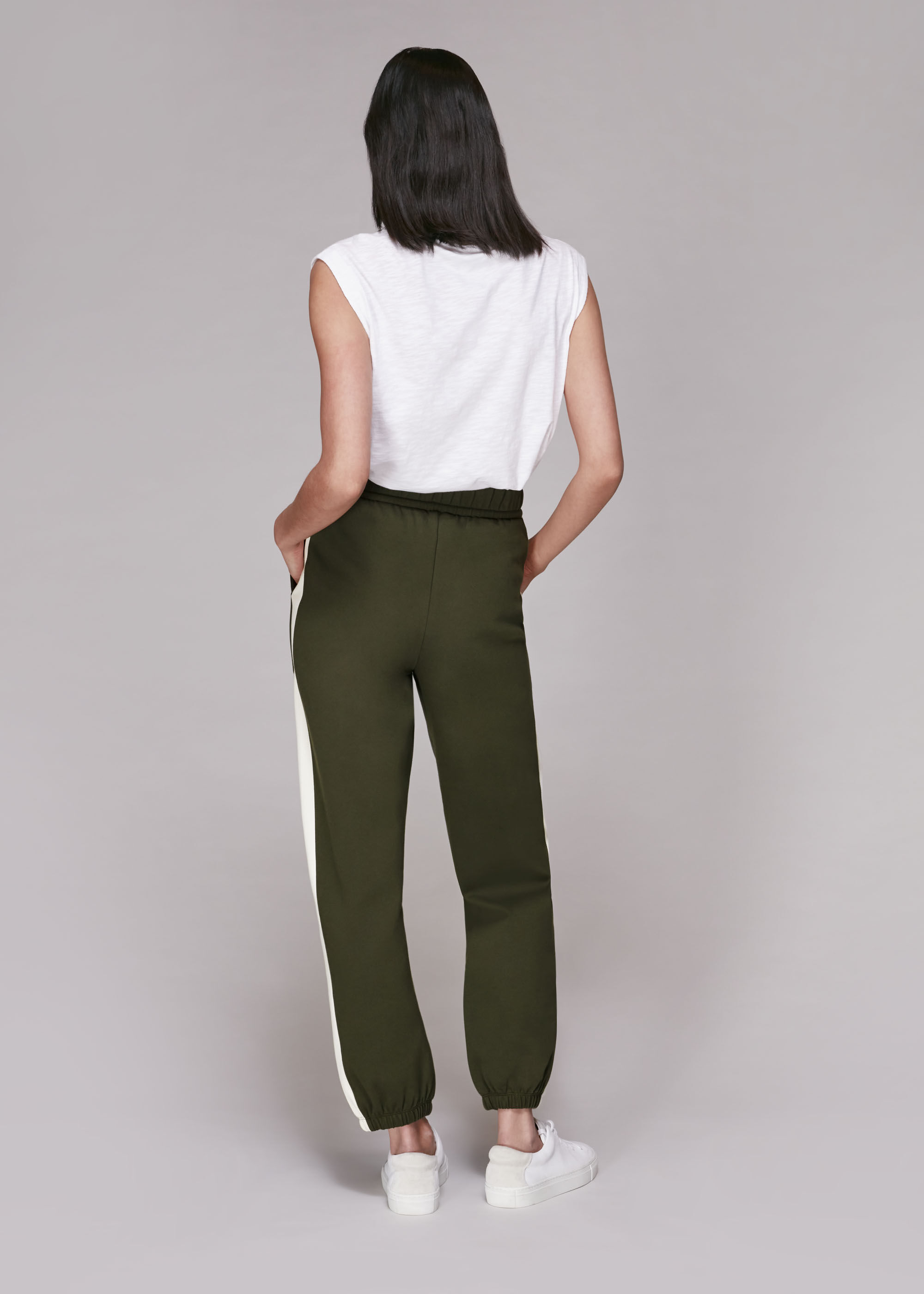 Khaki Slim Side Stripe Jogger