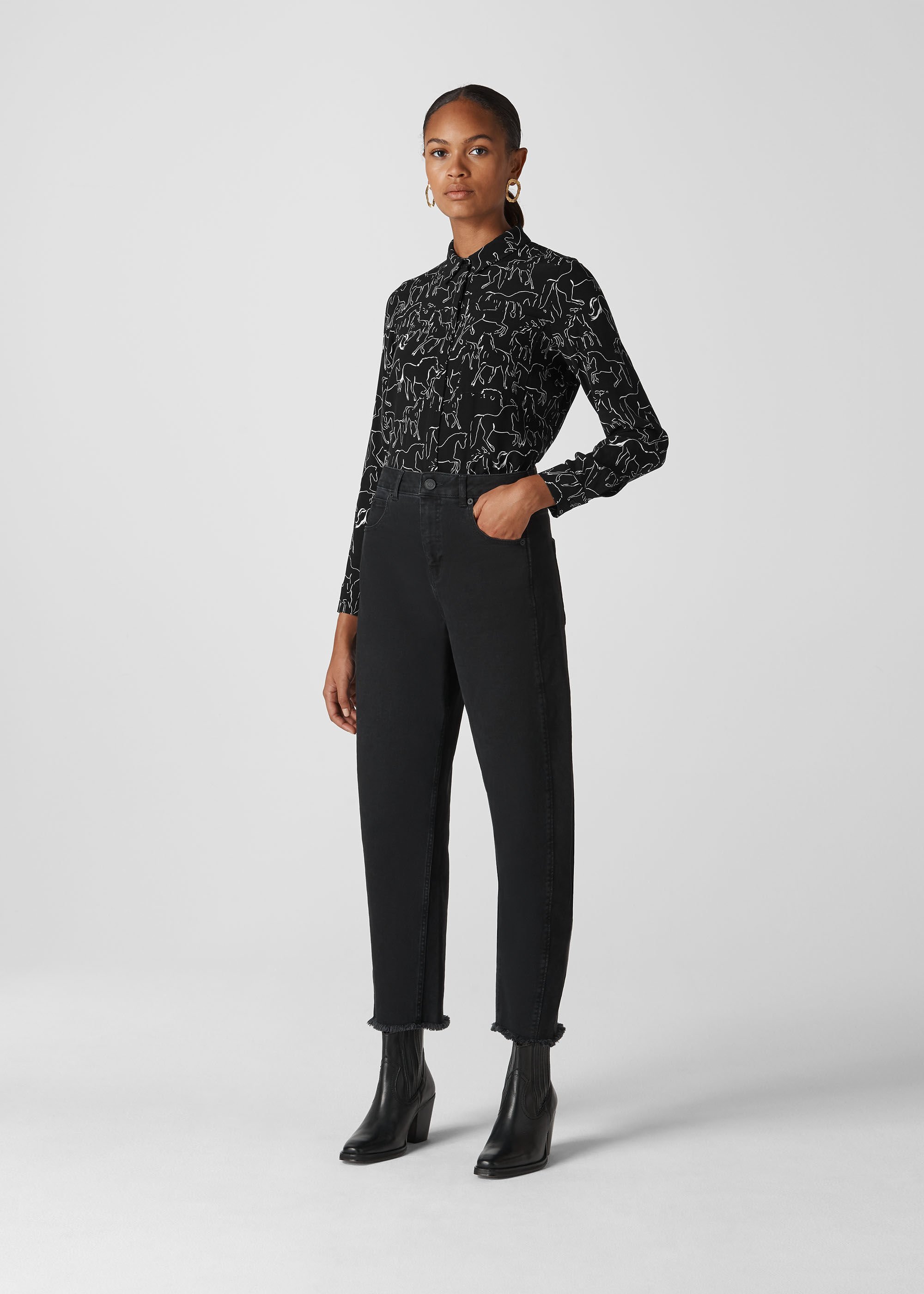 Whistles stallion print shirt dress online