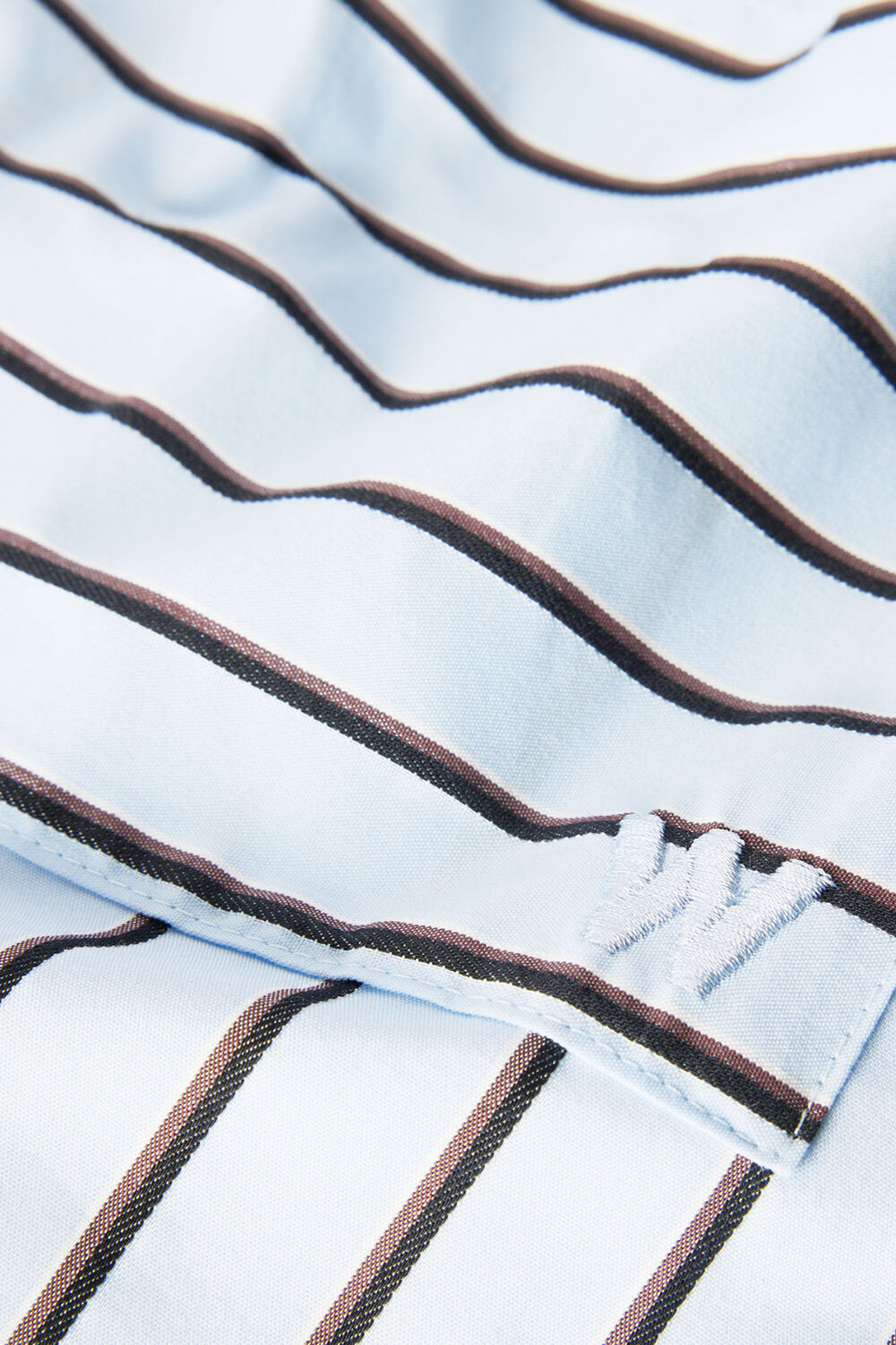 Blue Cotton Poplin Stripe Short