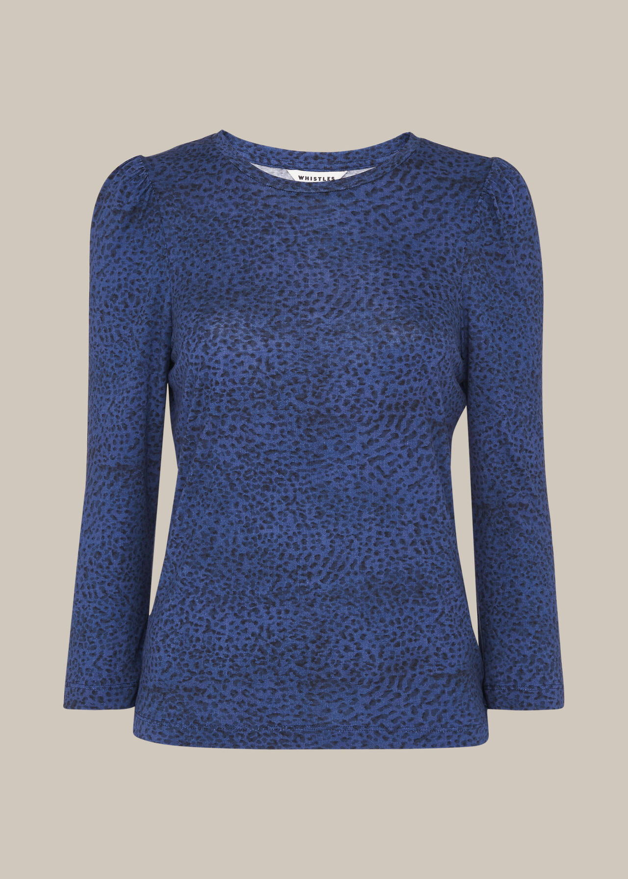 Ocelot Print Puff Sleeve Top