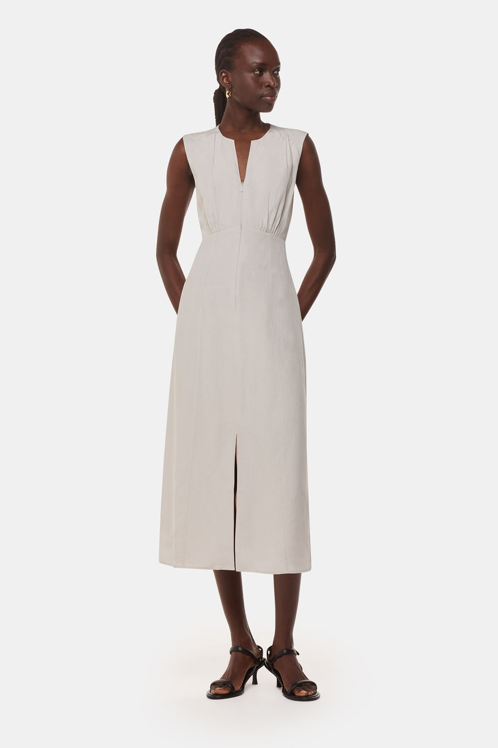 Abbie Linen Blend Midi Dress