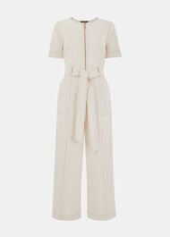 Short Sleeve Denim Jumpsuit
