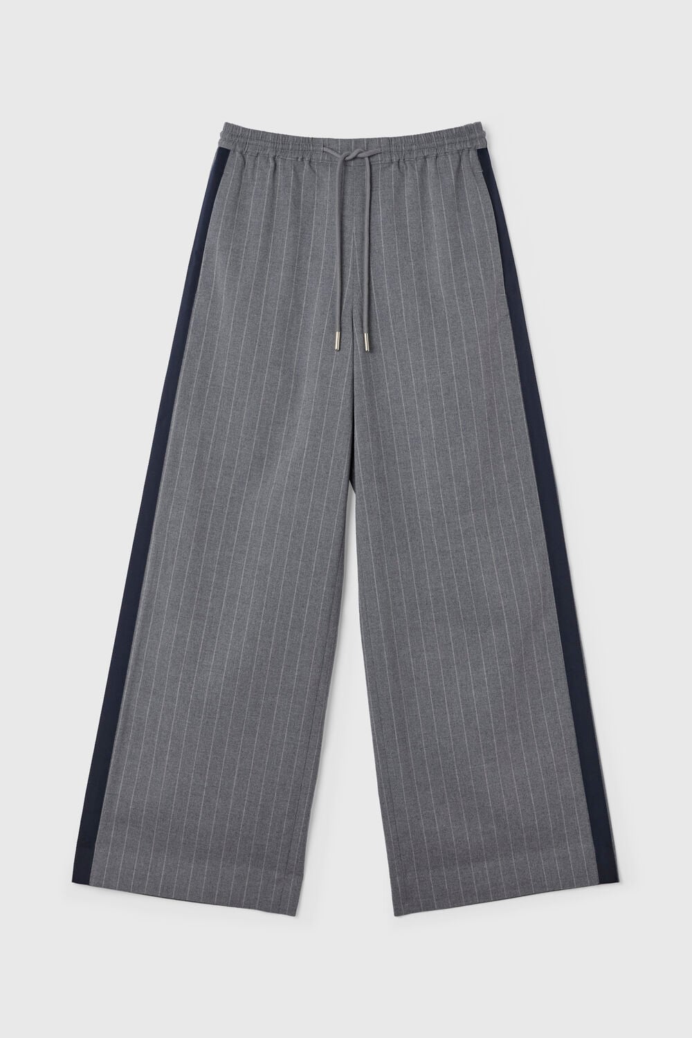 Grey Side Stripe Flannel Jogger