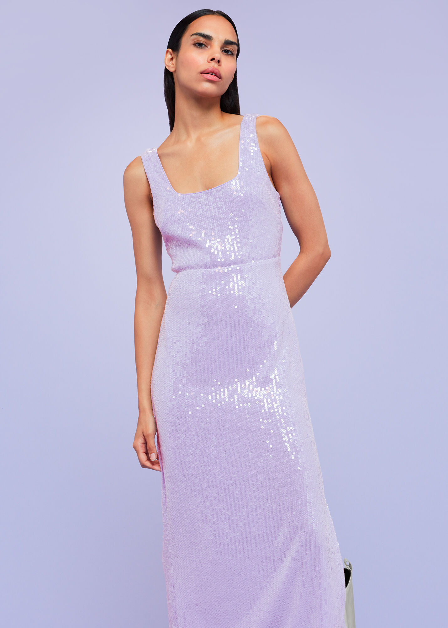 Lilac Miriam Sequin Midi Dress