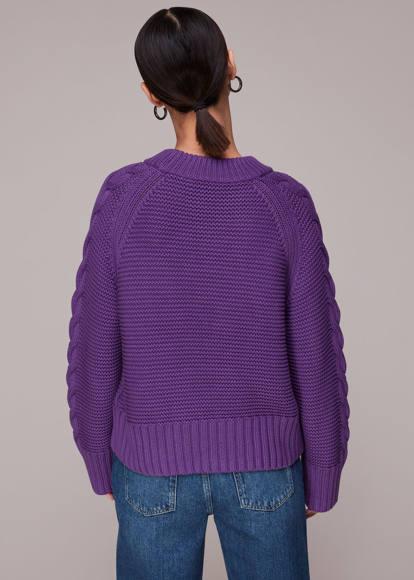 Purple Cable Sweater WHISTLES