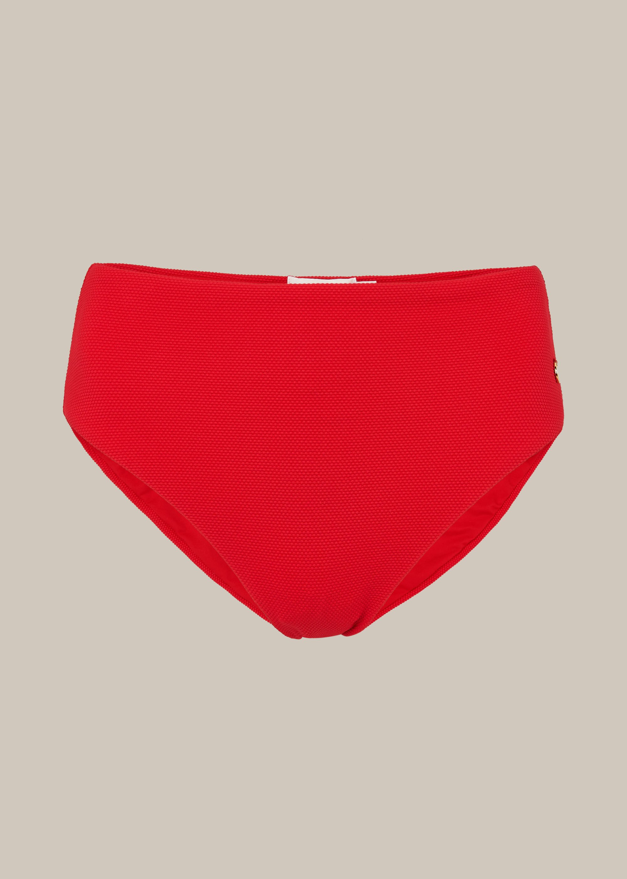 Red Textured Bikini Bottom WHISTLES Whistles UK