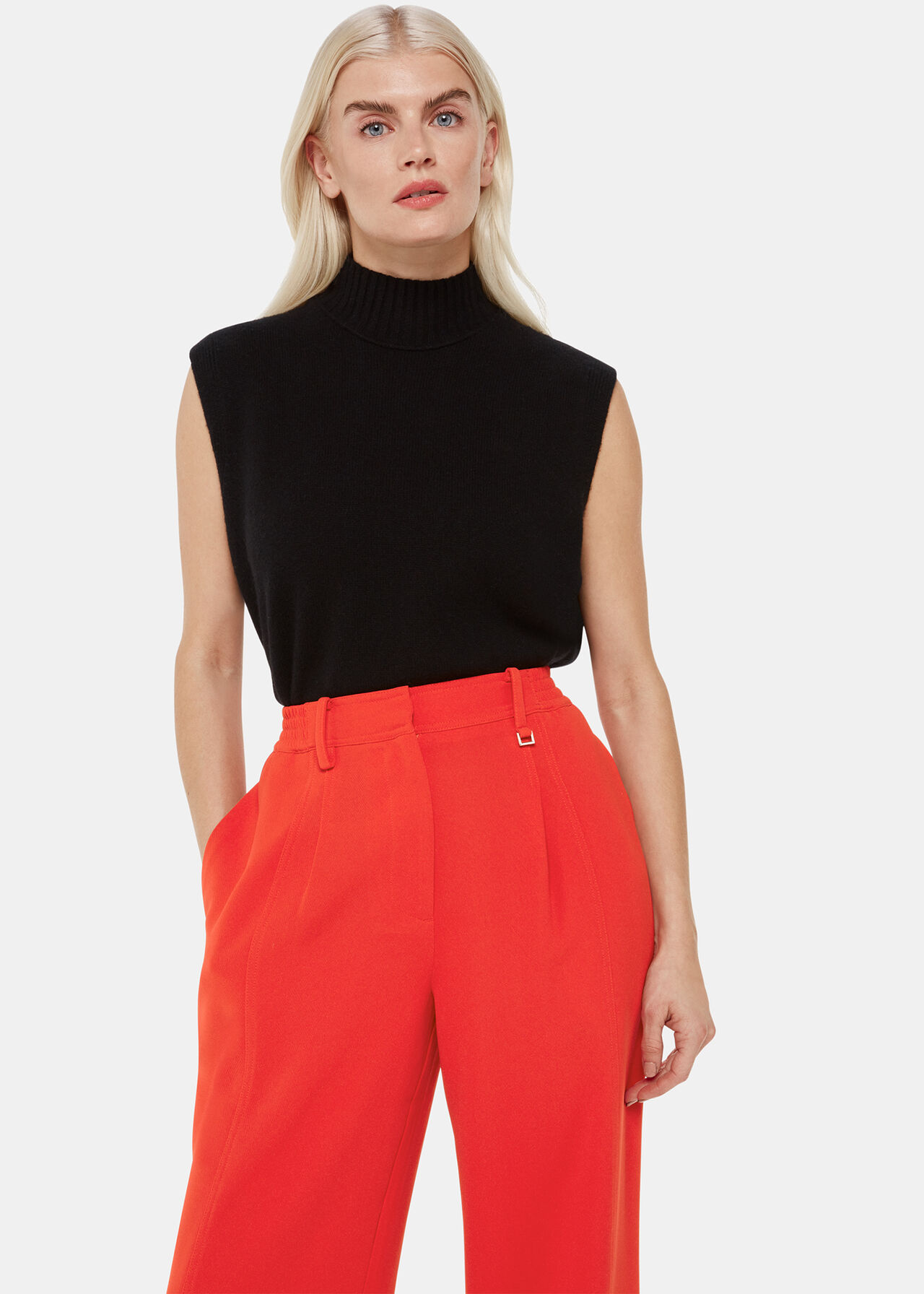 Petite Harper Crepe Wide Leg Trouser