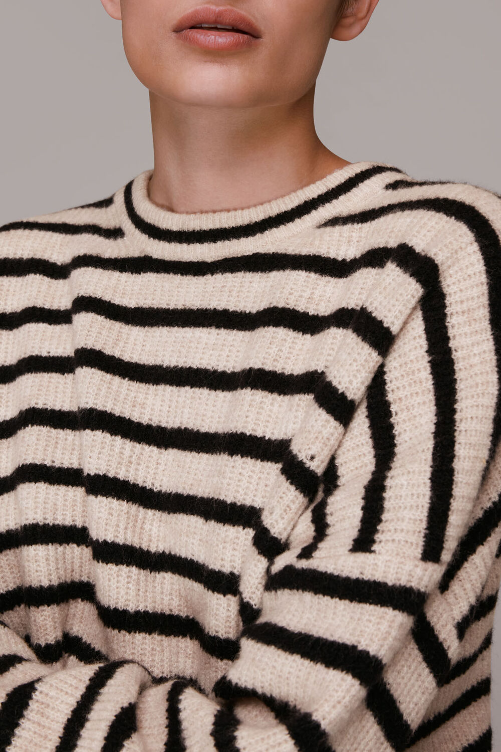 Stripe Ribbed Crew Neck Jumper