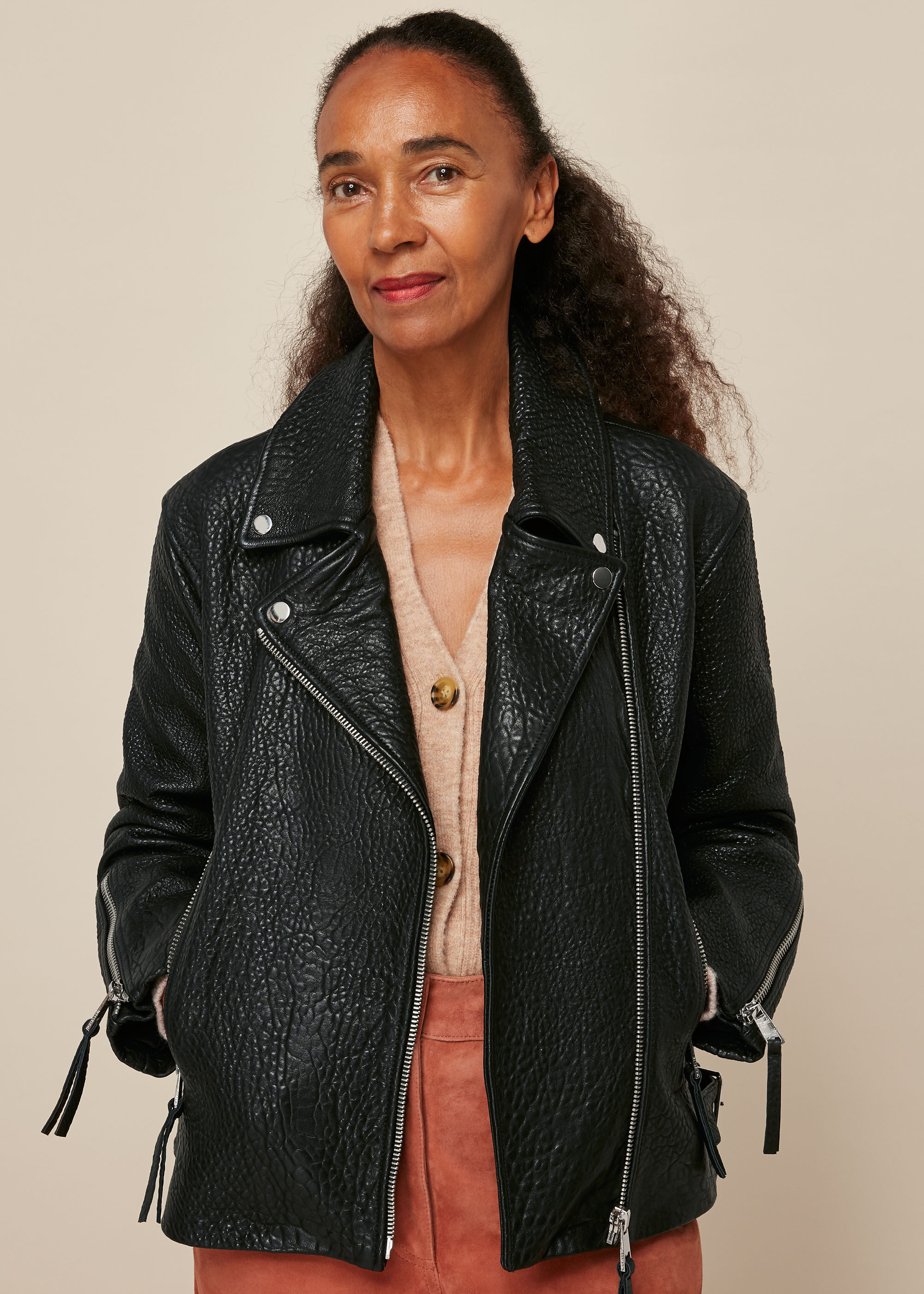 Whistles lily leather new arrivals jacket