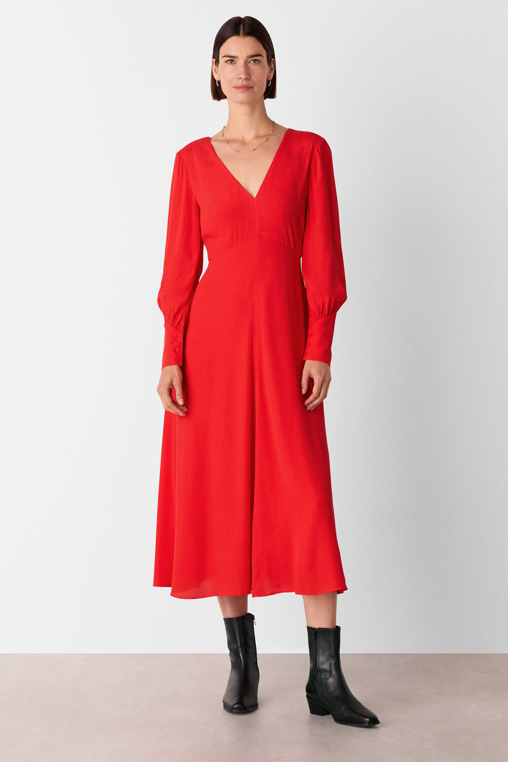 Red Amira Tie Detail Dress