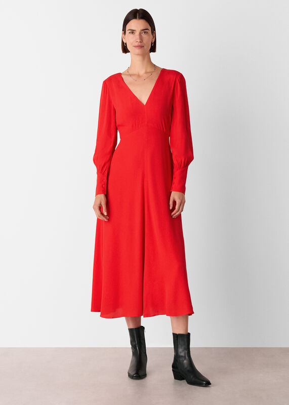 Red Amira Tie Detail Dress