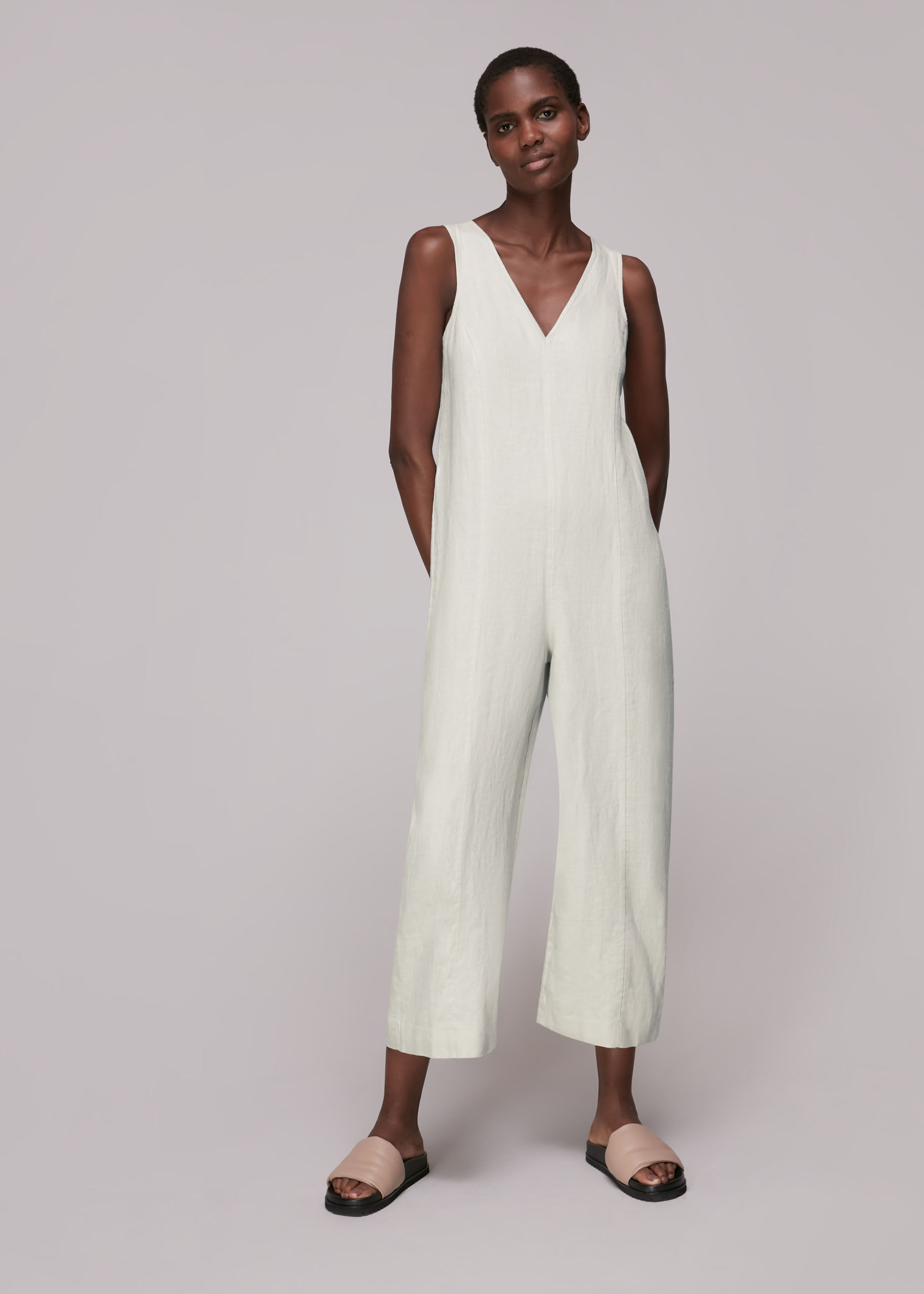 V neck pantsuit 2025