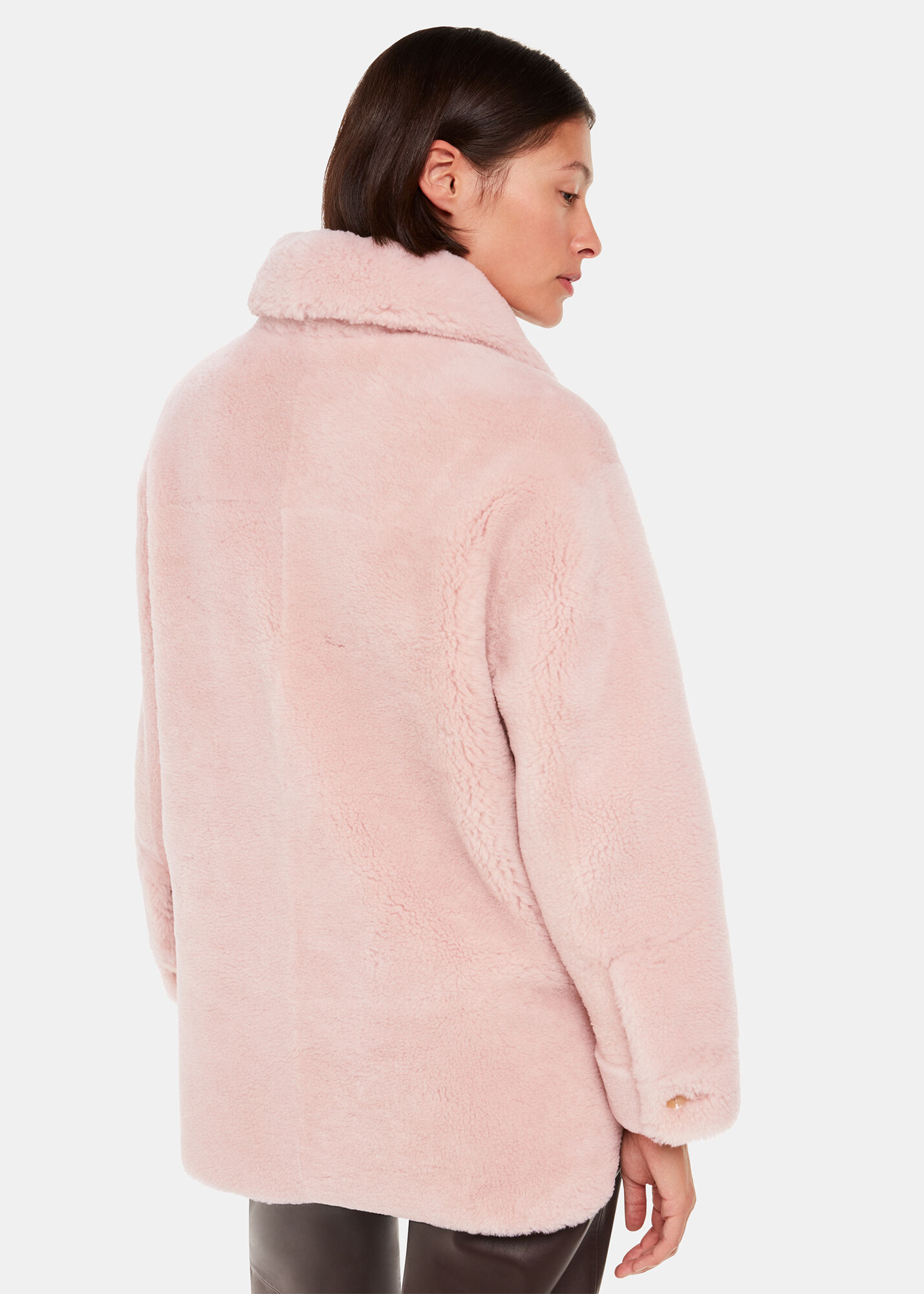 Pink Mia Shearling Coat WHISTLES