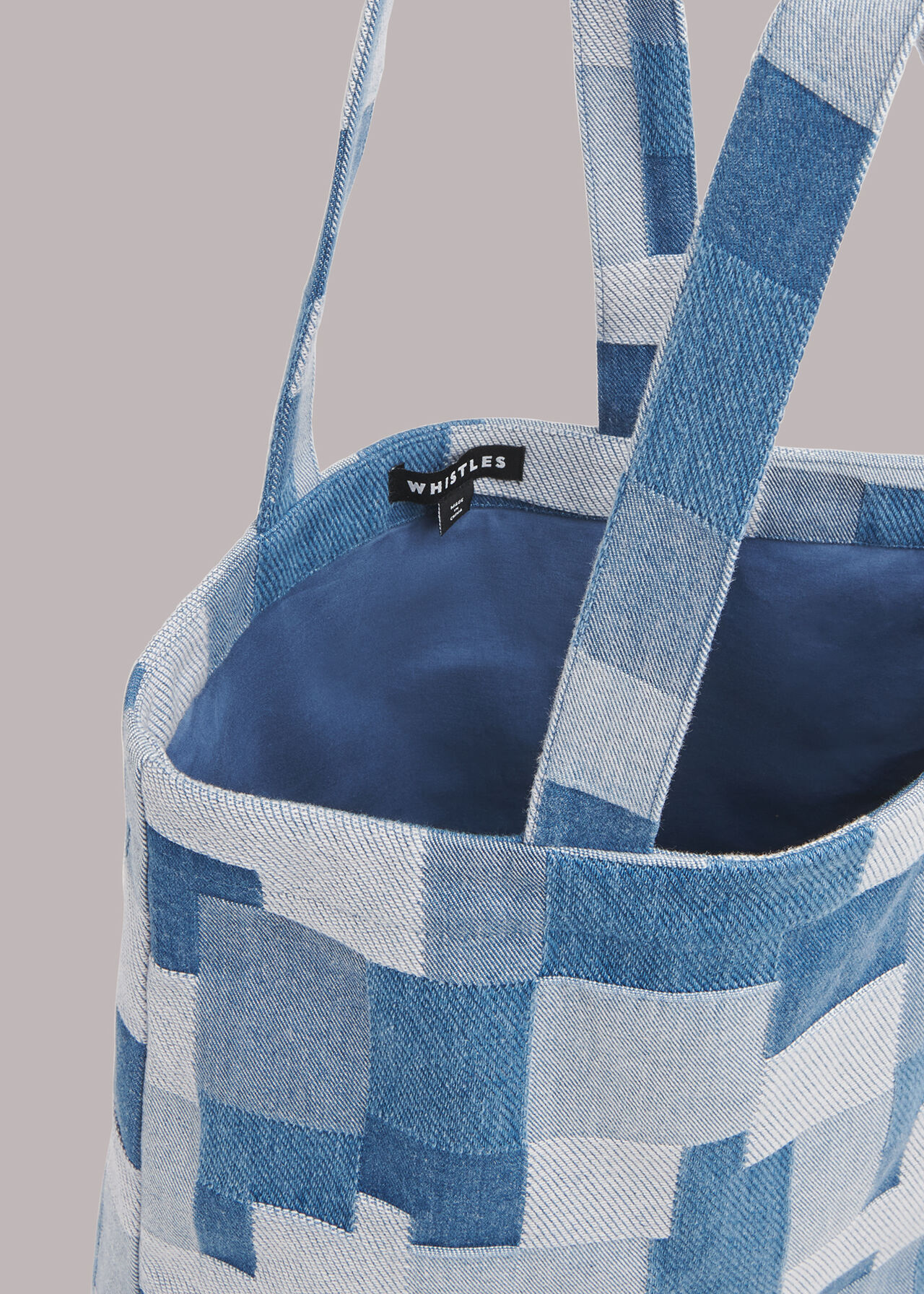 Nyra Patchwork Denim Tote Bag