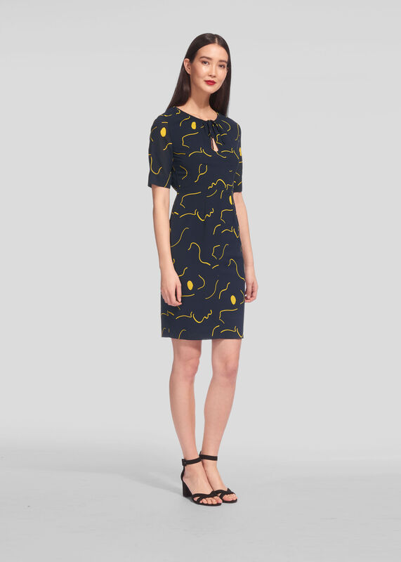 Magnolia Tie Neck Silk Bodycon
