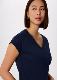 Willa V-Neck Cap Sleeve Tee