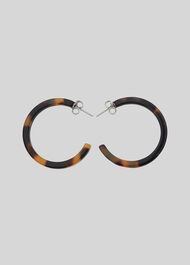 Tort Resin Hoop Earring Brown/Multi