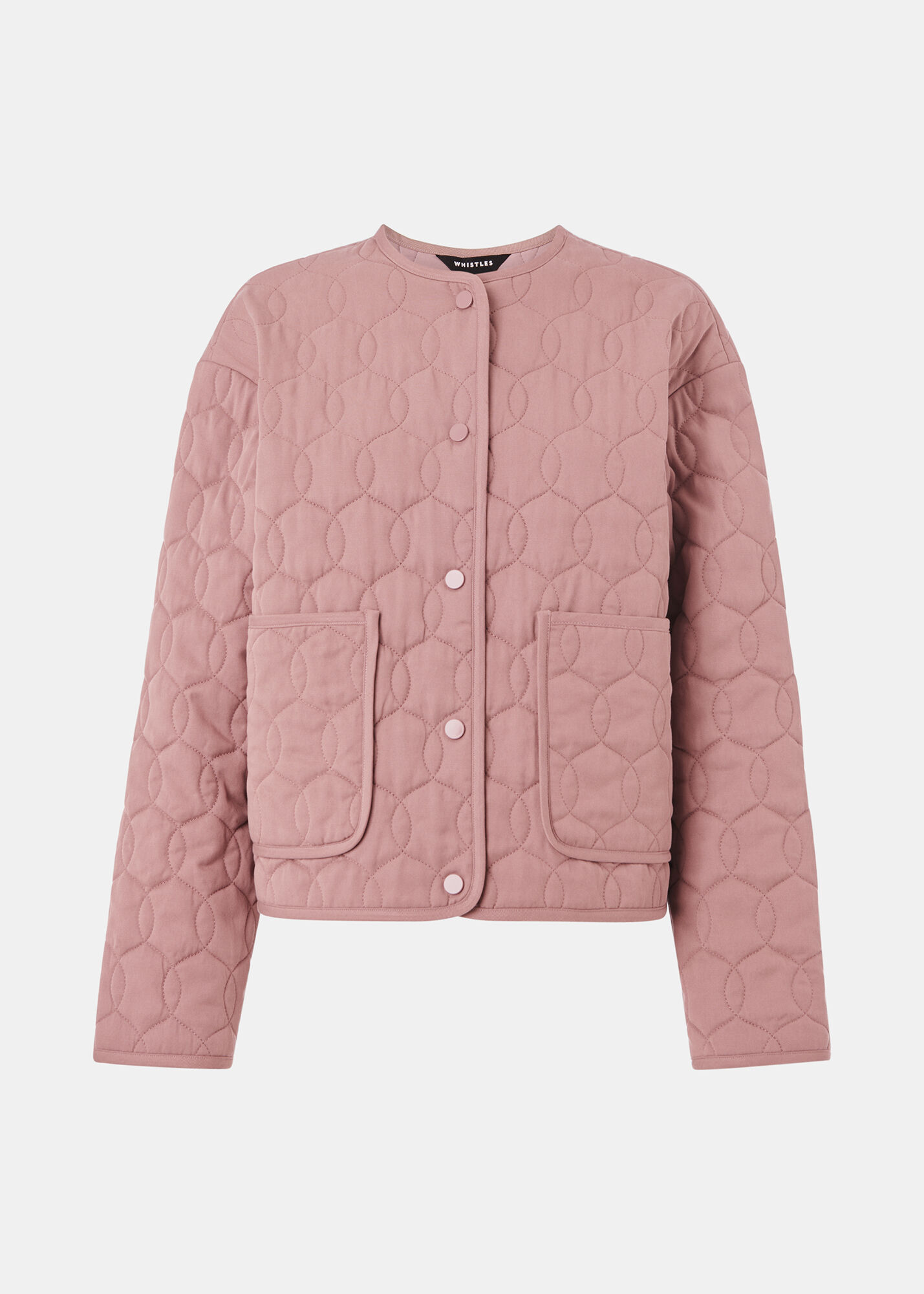 Dusty Pink Maya Cotton Quilted Jacket | WHISTLES | Whistles ROW |