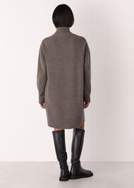 Petite Funnel Neck Wool Mini Dress