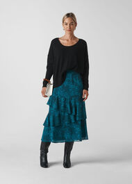 Big Cat Tiered Skirt Teal