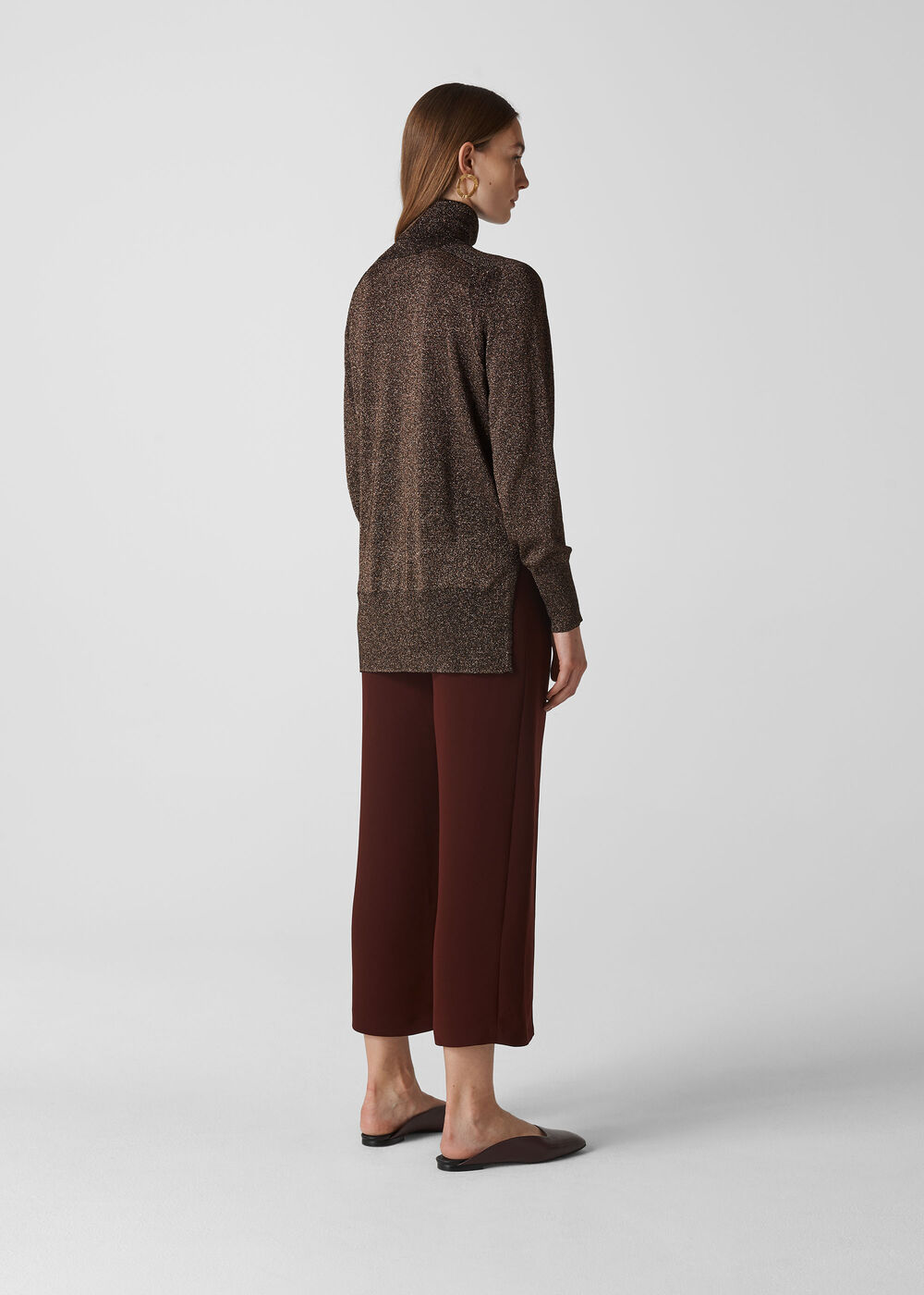 Sparkle Relaxed Polo Neck