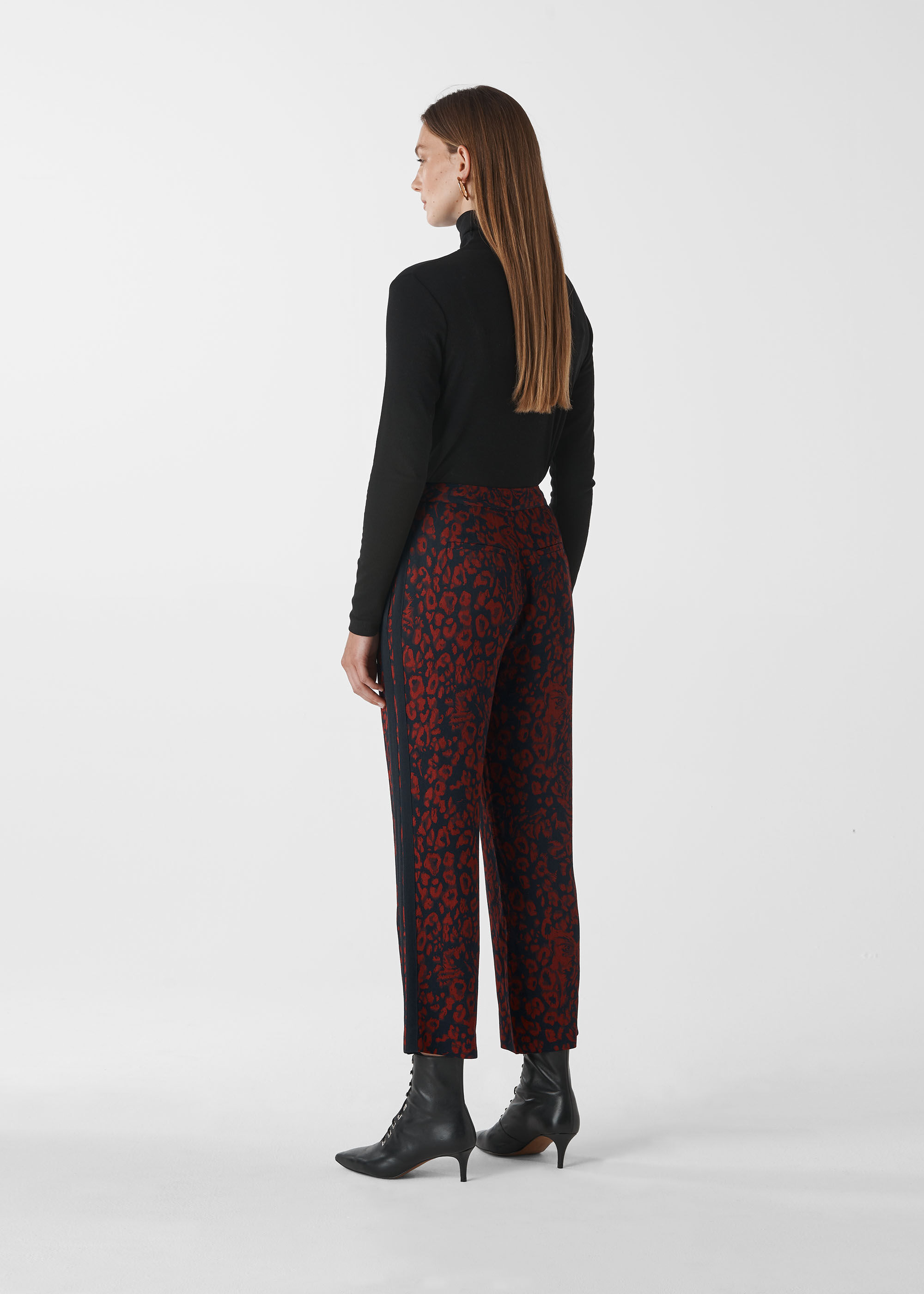 Red/Multi Jungle Cat Print Crepe 