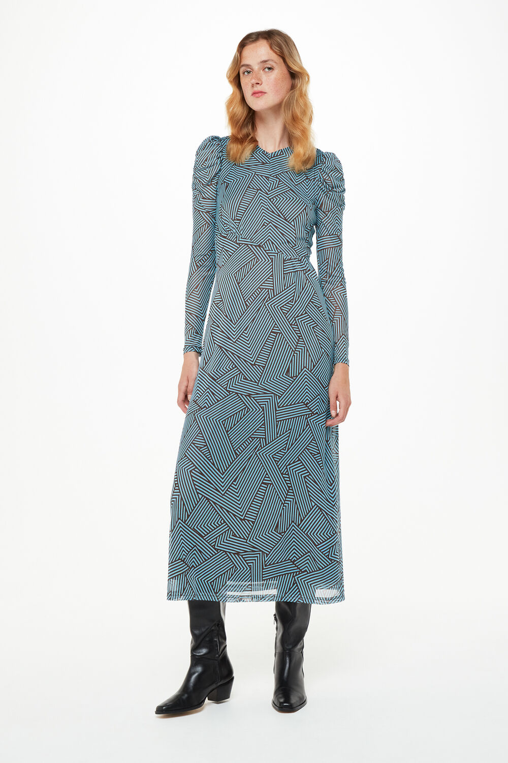Striped Corners Mesh Dress