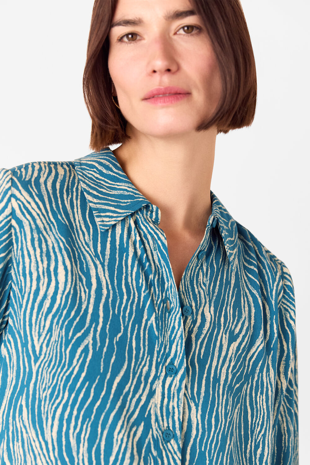 Blue Zebra Button Up Shirt