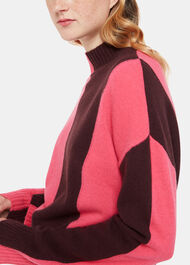 Vertical Stripe Funnel neck