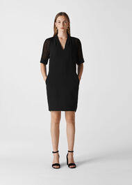 Lina Dobby Sleeve Dress Black