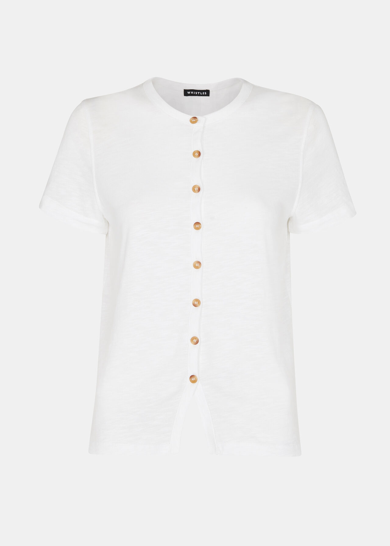 Isla Round Neck Button Tee